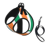Irish Flag Pet Leash Vest For Small Dogs Cats Reflective Adjustable Soft Outdoor Walking Hiking Training