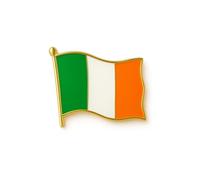 Irish Flag Pin Badge, 2 Piece Set, Flying Flag Design