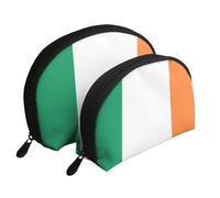 Irish Flag Portable Bags Clutch Pouch.2-Piece Makeup Bag Set, Large & Small Travel Cosmetic Pouches