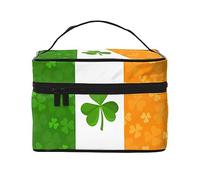 irish flag Portable Travel Makeup Bag (9x6.5x6.2 Inch), Large Capacity Makeup Bag for Women, Large Makeup Bag Storage Bag for Girls