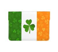 irish flag Premium Leather Laptop Sleeve for MacBook Air 13 Inch | Full-Print PU Leather Protective Case | Stylish Laptop Bag for Women & Men