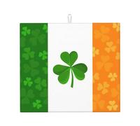 Irish Flag Print Absorbent Dish Mat for Housewarming Kitchen Countertop Pad Placemat Gift Foldable