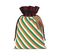 Irish flag Print Christmas Drawstring Gift Bags,Gifts Wrapping Bag for Xmas Birthday Holiday Party