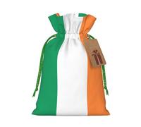 Irish Flag Print Christmas Drawstring Holiday Candy Bag Xmas Sacks Reusable Wrapping Bags Party Favor