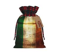Irish Flag Print Christmas Wrapping Bags Gift Bags With Drawstring, Xmas Party Presents And Favors