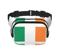 Irish flag print Cute Large Black Fanny Packs for Women Cross Body Waist Bag Nylon Fashionable Fanny Pack, Black, One Size