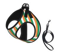 Irish flag Print Dog Harness and Leash Set,Breathable Adjustable Escape Proof Vest for Cats Dogs