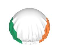 Irish Flag Print Double Layer Shower Cap Reusable Lightweight And Soft Bath Hair Cap For Women