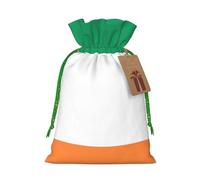 Irish flag print Drawstring Gift Bag for Wedding Party Birthday Unique Present Bag Reusable Canvas Bag,1 Piece S