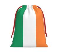 Irish flag Print Drawstring Gift Bags For Christmas,Holiday Party Gift Wrapping Bag Assorted Sizes