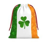 irish flag Print Drawstring Gift Bags For Christmas,Holiday Party Gift Wrapping Bag Assorted Sizes
