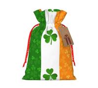 irish flag Print Drawstring linen gifts bag for Christmas Party,holiday packaging presents bags.