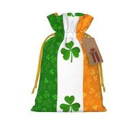 irish flag Print Drawstring linen gifts bag for Christmas Party,holiday packaging presents bags.