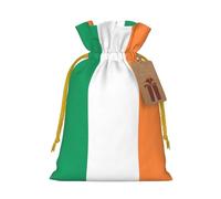 Irish Flag Print Drawstring Pouches For Gifts,Reusable Fabric Gift Bags,For Holiday And Party Presents