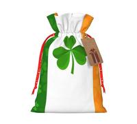 Irish Flag Print Gift Reusable Drawstring Decor Bags Festive Birthday Party Favors Pouchesor