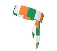 Irish Flag Print Head Tie Headbands, Ninja Karate Tie, Athletic Sweatbands,Sweat Wicking Workout Head Band