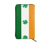 Irish Flag Print Leather Long Clutch Wallet â€“ Fashionable Personalized Wallet, Multiple Card Slots, Gift Ready, Black, One Size