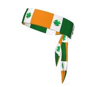 Irish Flag Print Multifunctional Sweat Wicking Sports Head Tie Headband for Tennis Basketball Karate
