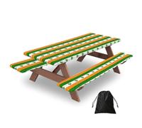 Irish Flag Print Picnic Table Bench Cover Outdoor Waterproof Protector For Summer Camping