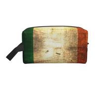 Irish Flag Print Portable Travel Toiletry Storage Bag Large Capacity 600D Polyester Cosmetic Storage Bag