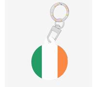 Irish Flag Print Round Acrylic Pet Tag, Dog Neck Pendant Tags for Pets Circular Dog Cat Collar Name Tags