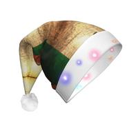 Irish Flag Print Santa Hat With Led Lights, Funny Christmas Hats For Adults For New Year Holiday Party Supplies