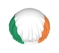 Irish flag Print Shower Cap for Women & Men â€“ Reusable Double-Layer Bath Hair Cap with Elastic Strap L