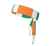 Irish flag Print Sports Head Tie Bandanas - Unisex Workout Hair Band for Athletic Activities, Running, Yoga, Cycling