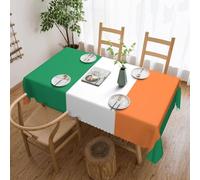 Irish flag print Tablecloth, Square lace farmhouse tablecloth, for indoor and outdoor dining