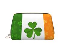 Irish Flag Print Travel Makeup Bag Large Cosmetic Bag, 3 Internal Organizer Pockets for Essentials