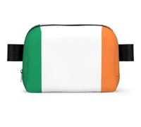 Irish Flag Print Waterproof Sling Bag with Large Opening Side Bag Durable Waist Pack for Running Cycling Travel