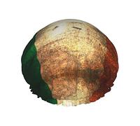 Irish Flag Printed Double-Layer Shower Cap, Reusable Shower Cap, Suitable For Various Hair Lengths