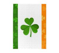 irish flag Printed Wooden Puzzle 500 Piece, Cute Puzzle Game in Plastic Box for Family Entertainment and Brain Training Gifts