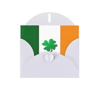 Irish Flag Printing Holiday Love Buckle Pearl Paper Bulk With Envelopes Greeting, Thinking Of You Cards 4 X 6inch
