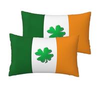 Irish Flag Printing Simple Opulence Imitation Linen Pillowcase 2 Sets Of Soft And Durable 12''X20'' For Sofa Bed