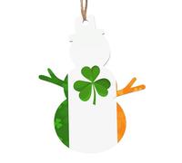 Irish Flag Printing Snowman Shape Christmas Decoration Set - Can be Hung on Christmas Trees and Windows - 6-Piece Set