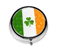 Irish Flag Round Pill boxï¼ŒPill Boxï¼Œ Portable On-The-Go Pocket Pharmacy,