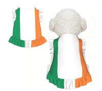 Irish flag Ruffle Dog Dress Frilly Sleeveless Breathable Summer Party for Small Dogs Cats S
