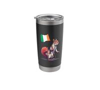 Irish Flag Squirrel Irish Pride Irish Roots Heart Ireland Stainless Steel Insulated Tumbler