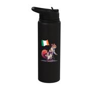 Irish Flag Squirrel Irish Pride Irish Roots Heart Ireland Stainless Steel Insulated Water Bottle