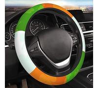 Irish Flag Steering Wheel Cover Cute Women Car Interior Décor Steering Wheel Protector Cover Anti Slip Soft Universal 15 Inch