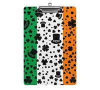 Irish Flag Stpatrick's Day Clover Leaves A4 Size Clipboard Funny Aesthetic Working Studying Letter Standard Clip Board 12.5×8.5 in Hardboard for School Classroom Kids Writing Drawing