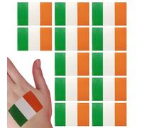 Irish Flag Tattoo - Temporary Waterproof Ireland Football Rugby Flag Fancy Dress Costume Accessory - Pack of 4