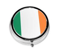Irish Flag This Small, Round Pill Box is a Portable Travel Medicine Organizer with Three compartments for Storing Daily medications.