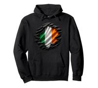 Irish Flag Torn Distressed Design Ireland Patriot Pullover Hoodie