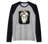 Irish Flag Turban Sunglasses Travel Woman Raglan Baseball Tee