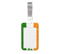 Irish Flag Vertical Id Card Badge Holder with Neck Strap, Printed Waterproof Name Card Holder for Work Office Nurse School