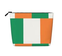 Irish Flag Water Resistant Pouch Women's Organizer, Fake Hemp Makeup Bag Large Cosmetic Travel Case