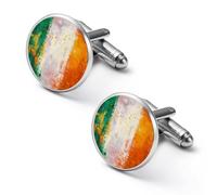 Irish Flag Watercolor Men's Alloy Cufflinks