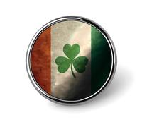 Irish Flag with Shamrock Cute Button Pins Round Badge Cool Personalised Pattern Brooches for Bag Hat